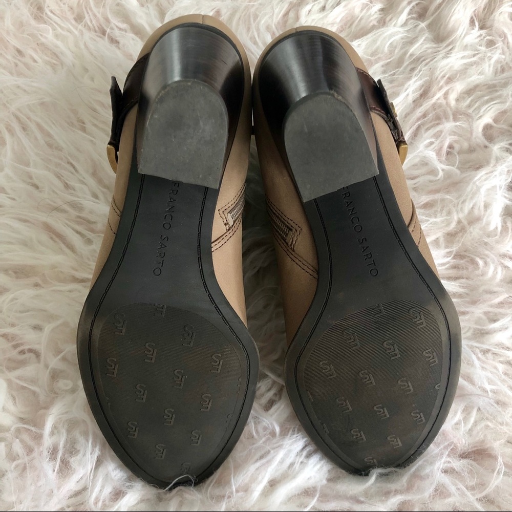 Franco Sarto Tan/Brown Suede Bootie, Sz 8 - Picture 5 of 6